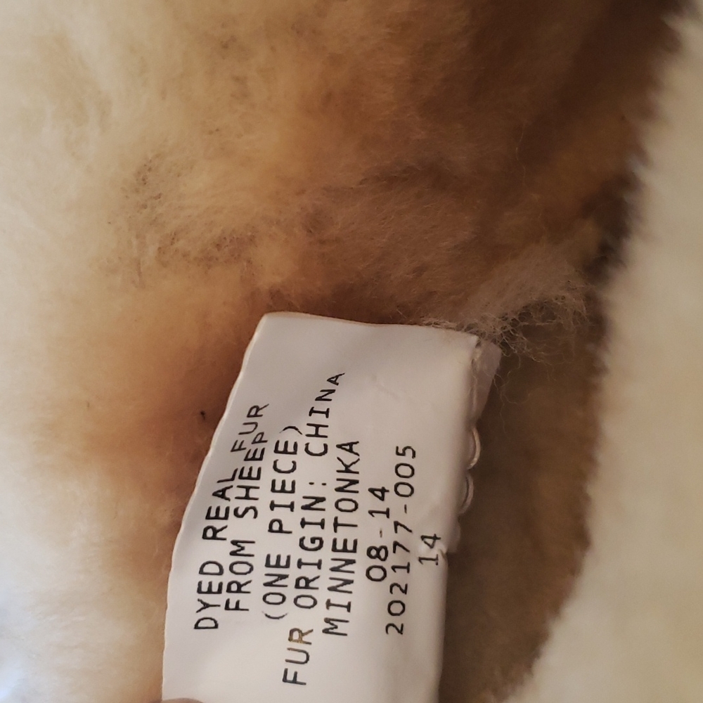 Minnetonka Golden Tan Sheepskin Ankle Boot Brand New Without Box 7 - Picture 13 of 16